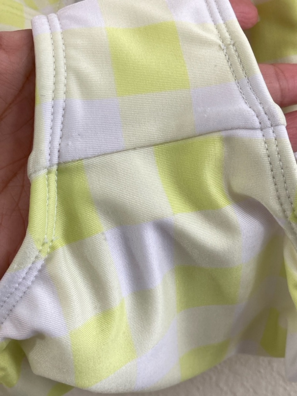 Cat & Jack Yellow White Gingham One-Piece Swimsuit Twist Front - Picture 7 of 8
